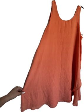 EUC Sleeveless Coral Orange Slip Dress Size L